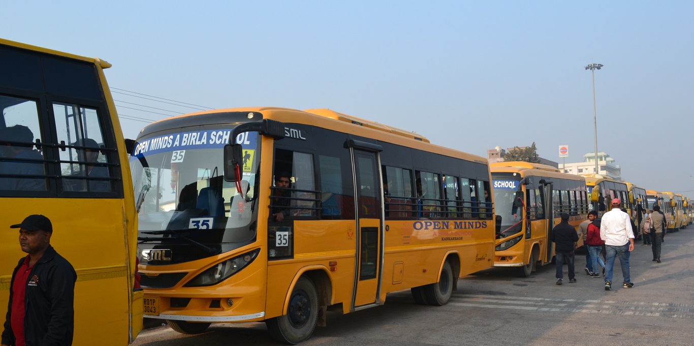 Open minds kankarbagh patna school trip bus