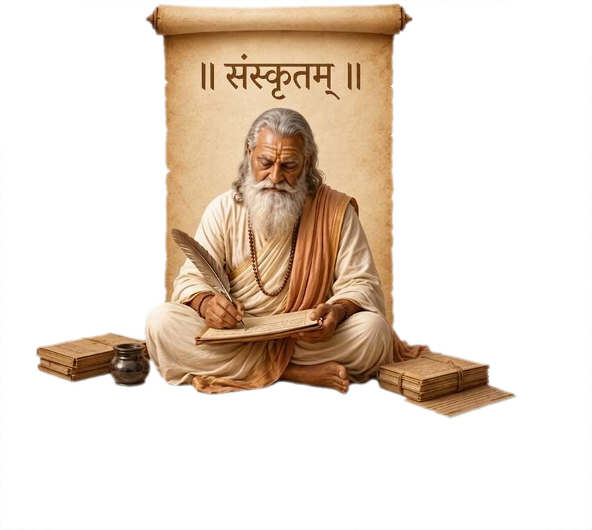 Maharishi Vyasa Composing Sacred Verses