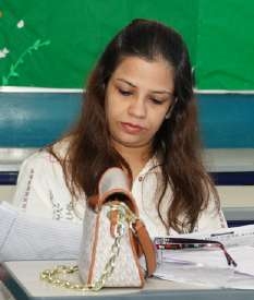 Parent reviewing interview questionnaire