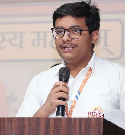 Student Orator speaking on linguistic origins
