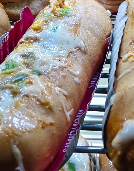 Freshly baked savory frankie roll