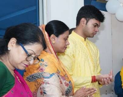 Faculty and guests offering inaugural prayers