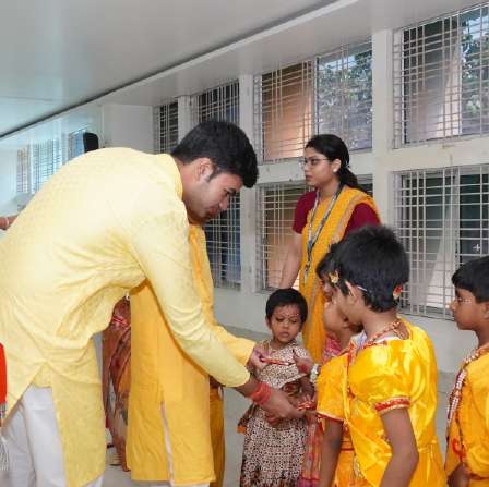 Educator Blessing Students